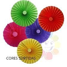 Kit 5 Enfeites de Leque De Papel Fiorata Festa Junina Quermesse 20 Cm em Oferta na Shopee