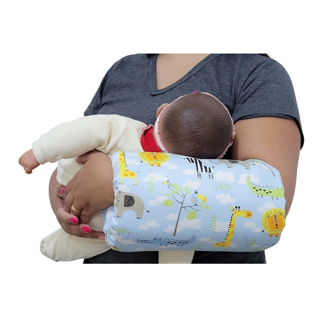 Almofada De Amamentação Para Braço Colo  Multiuso para Bebê Impermeável Algodão