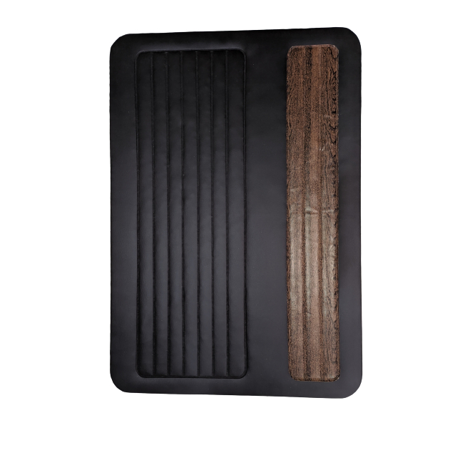 Kit Forro De Porta + Lateral Traseira Fusca Ate 1977 Courvim Preto Com Jacarandá 4pçs — imagem 2 de 2