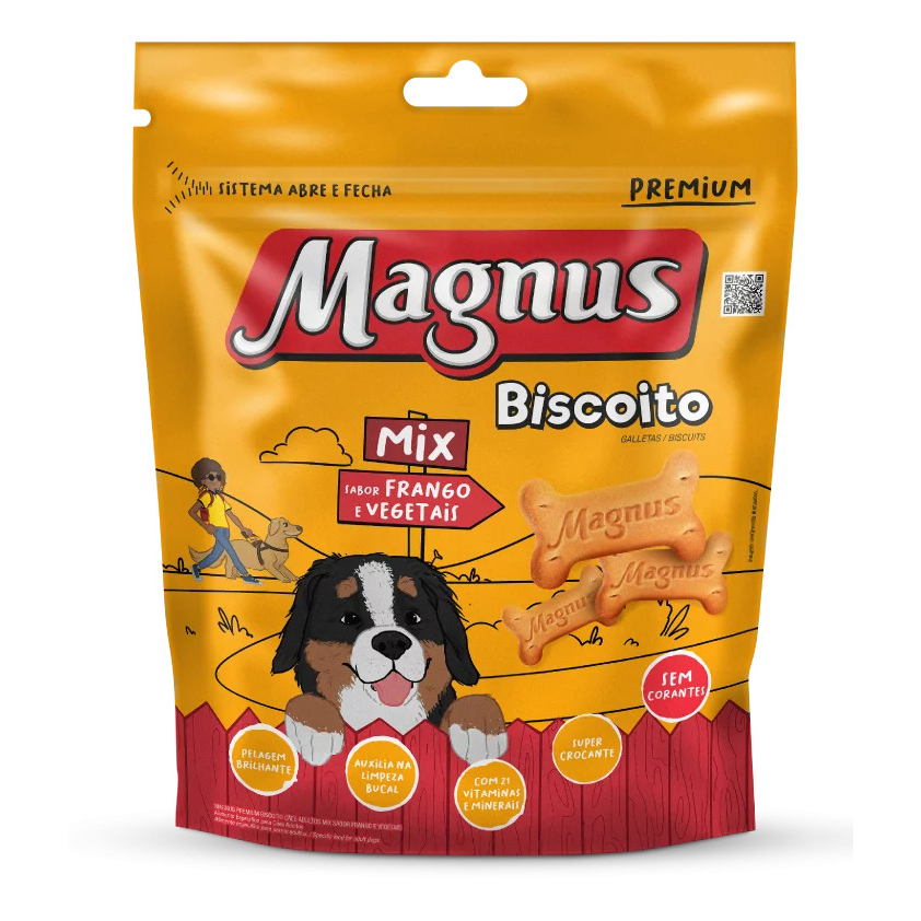 Petisco Biscoito Magnus Mix Vegetais Sem Corantes Natural 500 gr