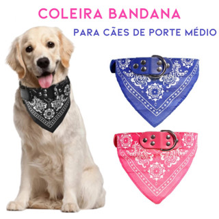 Coleira Bandana Cachorro para Porte Médio/Grande - Ajustável