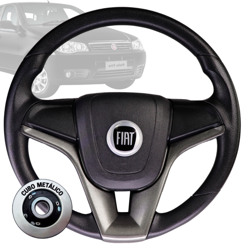 Volante Esportivo cruze grafite logo fiat preto para Palio Siena Strada Punto Marea Ducato Doblô em Oferta na Shopee