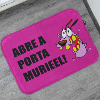 Tapete Porta de Entrada Cão Coragem 55x35cm Antiderrapante em Oferta na Shopee