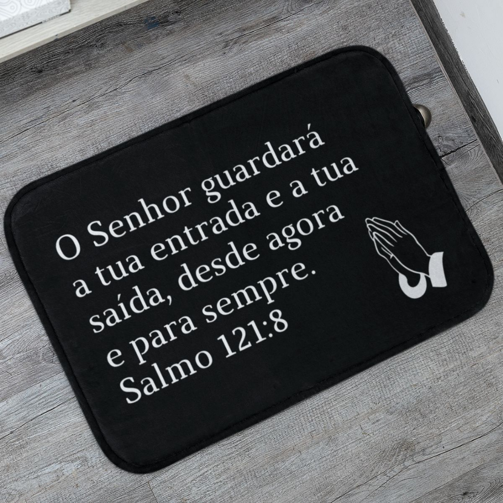 Tapete de Porta O Senhor Guardará 40x60 Antiderrapante