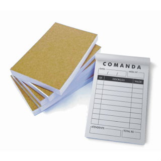 Kit Combo 10 Blocos de Comanda c/ 50 Folhas para Lanchonete, Barzinho, Restaurante em Oferta na Shopee