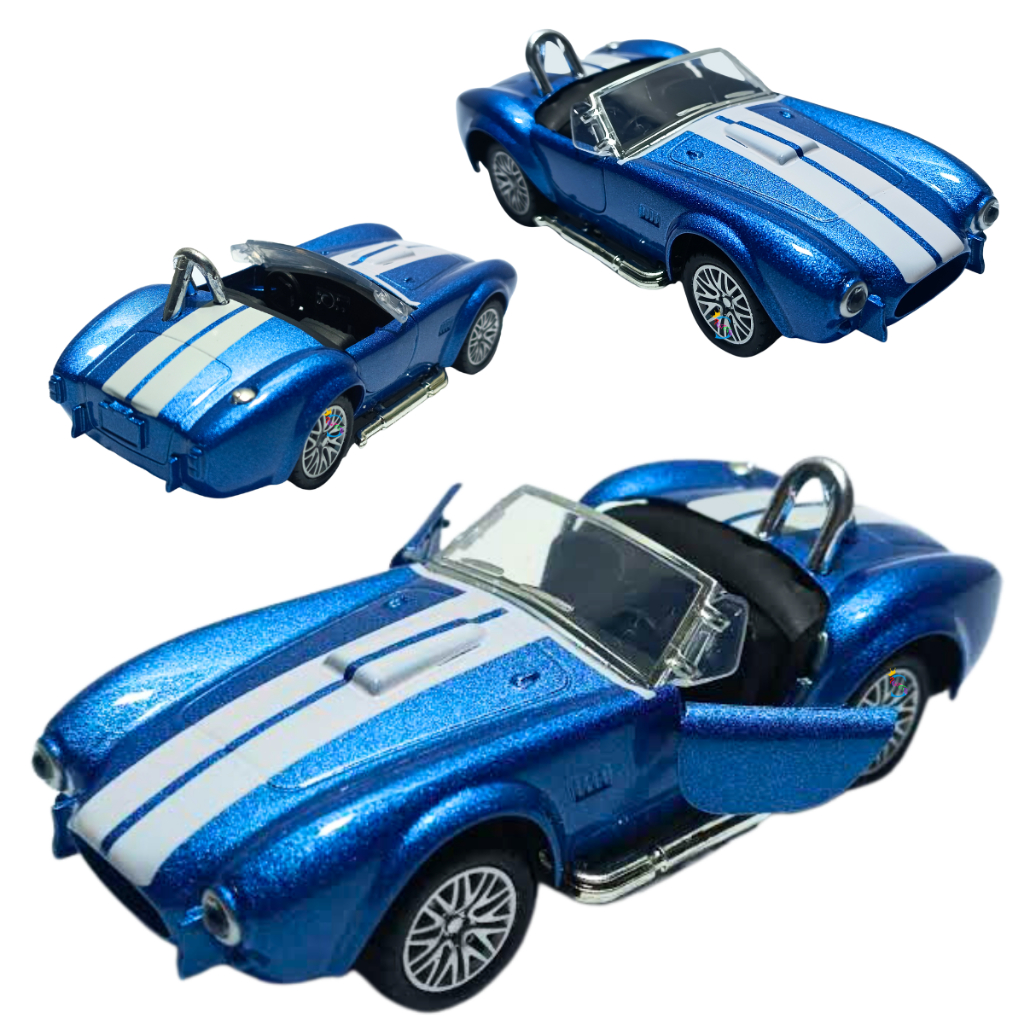 Carrinho Miniatura Metal Conversível Cobra Cadlac Clássico 1/38 Metal Abre Porta Premium