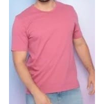 Camiseta Masculina (Tamanho XG) Lisa Básica Em Malha Rosa - Hering