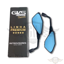 Retrovisor Gvs Kawasaki Z400 Fixo Honda Lente Convexa Azul