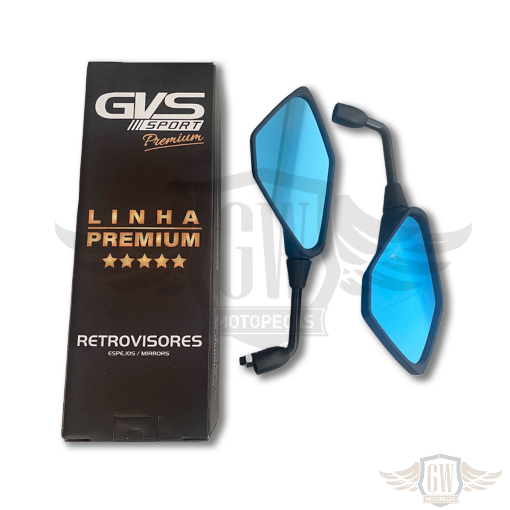 Retrovisor Gvs Kawasaki Z400 Rebaixado 90 Honda Convexo Azul em Oferta na Shopee