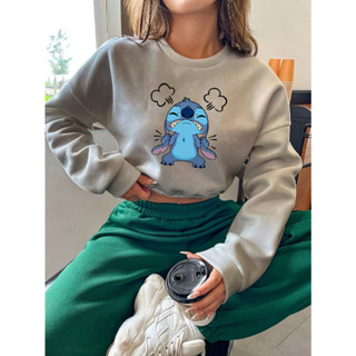 Blusa Cropped Moletom Adulto Infantil Kids Desenho Stitch Bravo AZ 2021