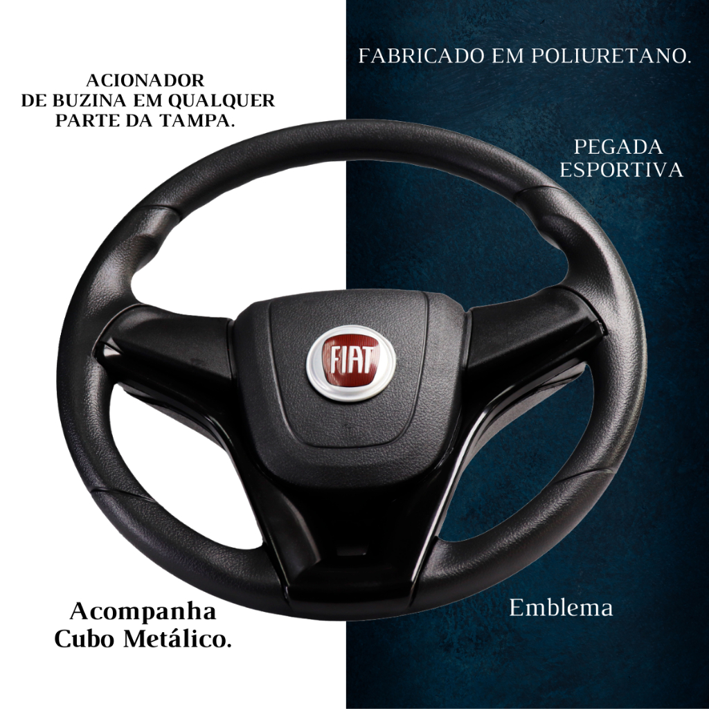 Volante Esportivo cruze fiat vermelho para Palio Siena Strada Punto Stilo idea punto fire Fiorino · foto 2