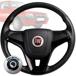 Volante Esportivo cruze preto logo fiat vermelho para Uno Elba Tempra 1995 1996 1997 1998 Fiorino