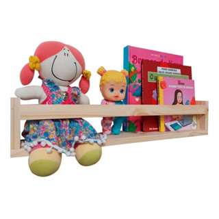 1 Prateleira 50 cm Decoração Livro Brinquedo Infantil Madeira Pinus