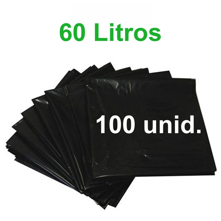 Saco de Lixo Preto 60 Litros 100 Unidades - BayPlastic em Oferta na Shopee