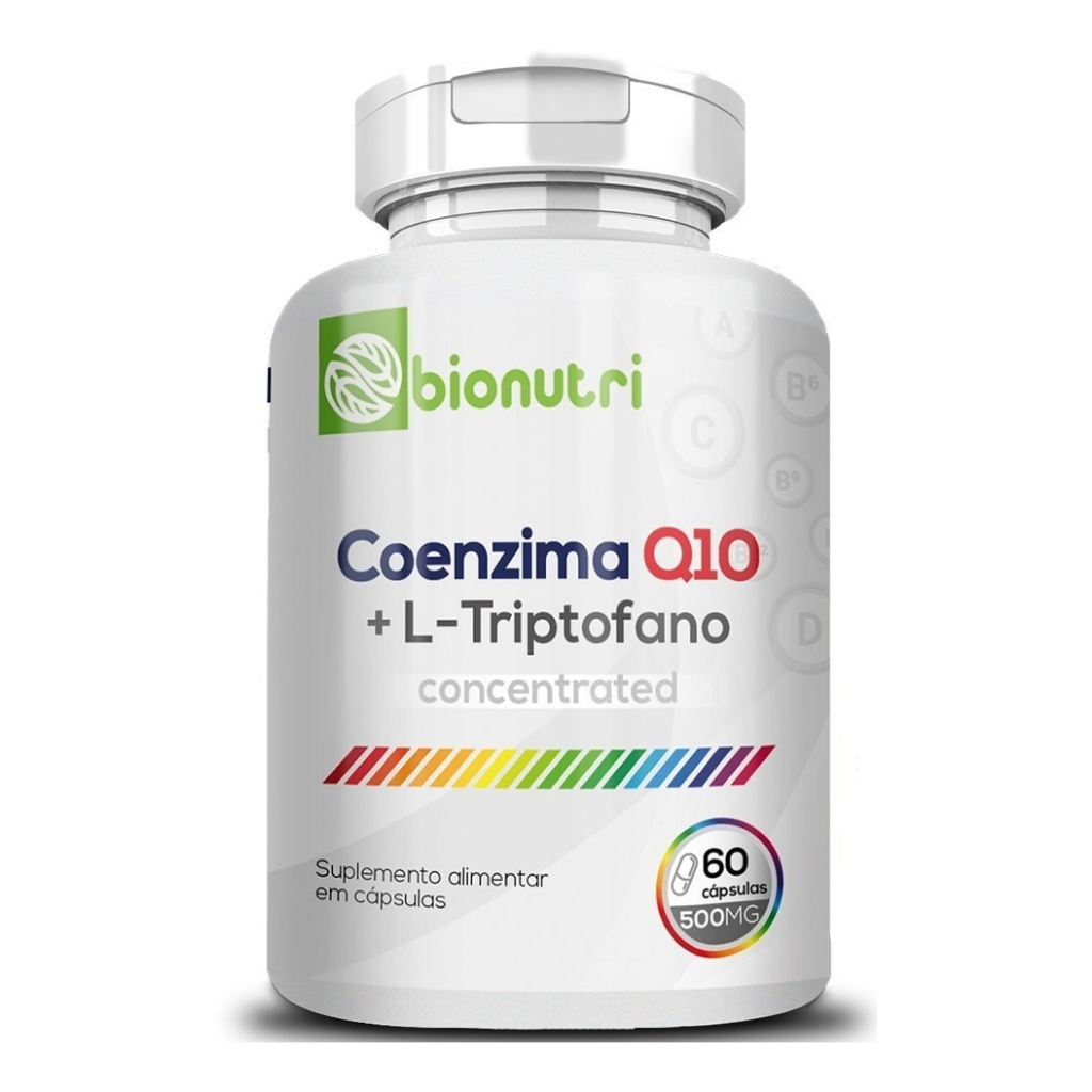 Coenzima Cq10 Pura L Tripofano 500mg 60 Capsulas Suplemento