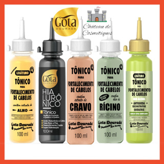 Kit Gota Dourada Tônico Capilar com 5 Unidades para Tratamento dos Cabelos em Oferta na Shopee