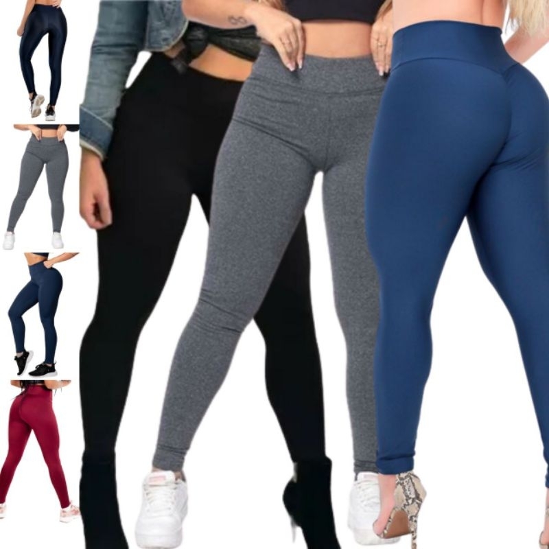 Calça Legging, Moda Feminina, Academia, Fitness, Casual, Flanelada ForradavPelúcia dentro, Quentinha em Oferta na Shopee