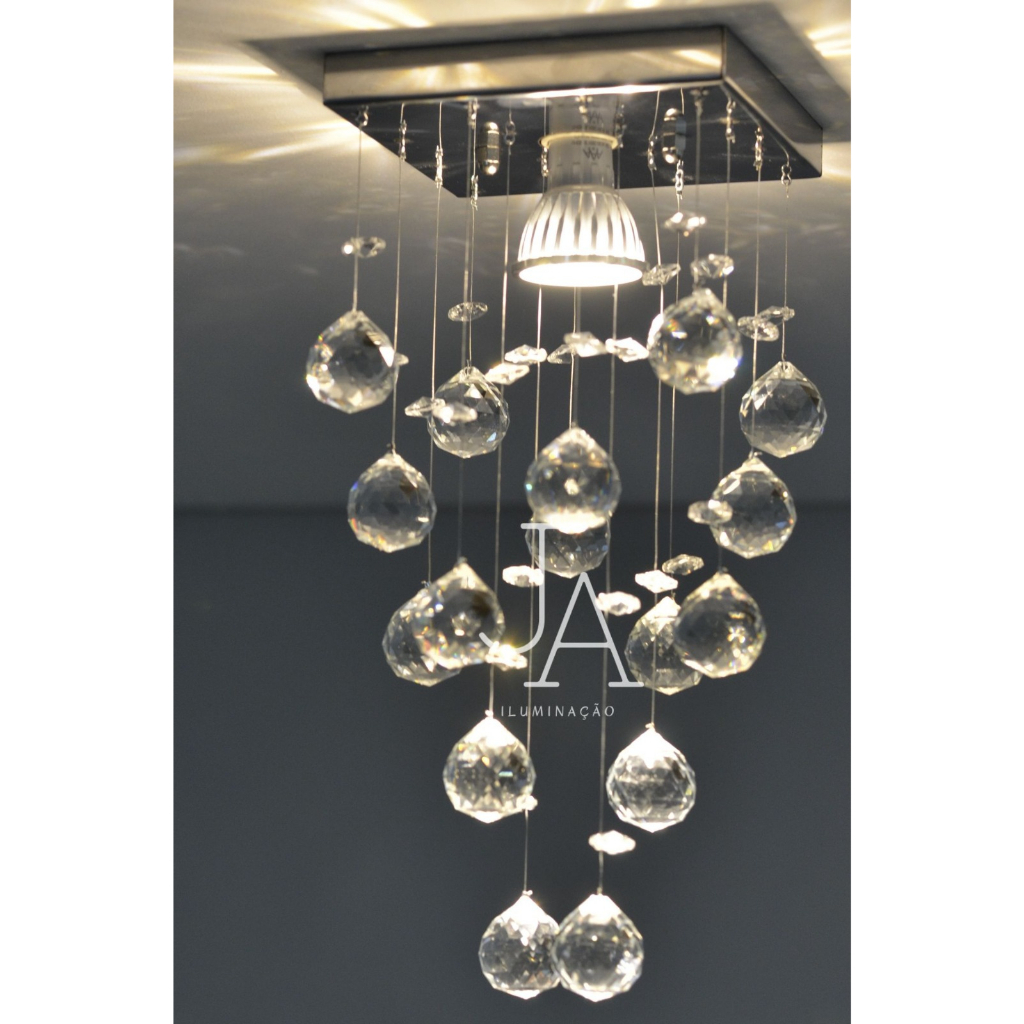 Lustre Em Acrílico Alto Brilho Pronto Envio moderno e estiloso para Quarto e Hall de entrada