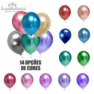 Balão 9 Polegadas Metálico Aluminio 25 Unidades Látex