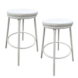 Kit 2 Banco Baixo 50 Cm Sem Encosto Para Cozinha-mesa-bar Estrutura Branco em Oferta na Shopee