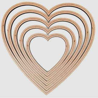 kit bastidor coração, 10 unidades, moldura para bordados de 12cm a 33cm, bastidores de madeira, bastidor mdf 6mm, envio rápido