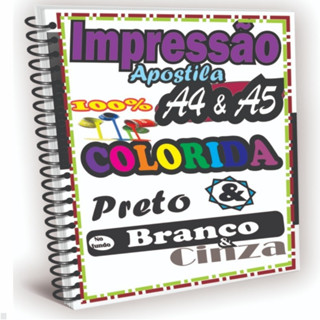 Impressão de 1 Apostila totalizando 205 páginas Impressa em Frente e Verso e Encadernação com capa inclusa em Oferta na Shopee