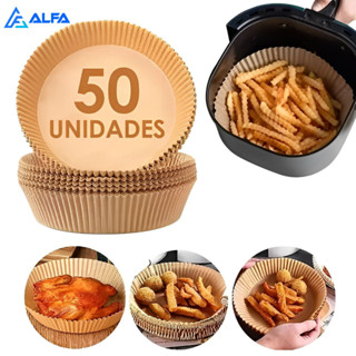 Forma De Airfryer Descartavel Antiaderente De Papel Cozinha Redondo Fritadeira Cozimento Protetor Forro Tapete