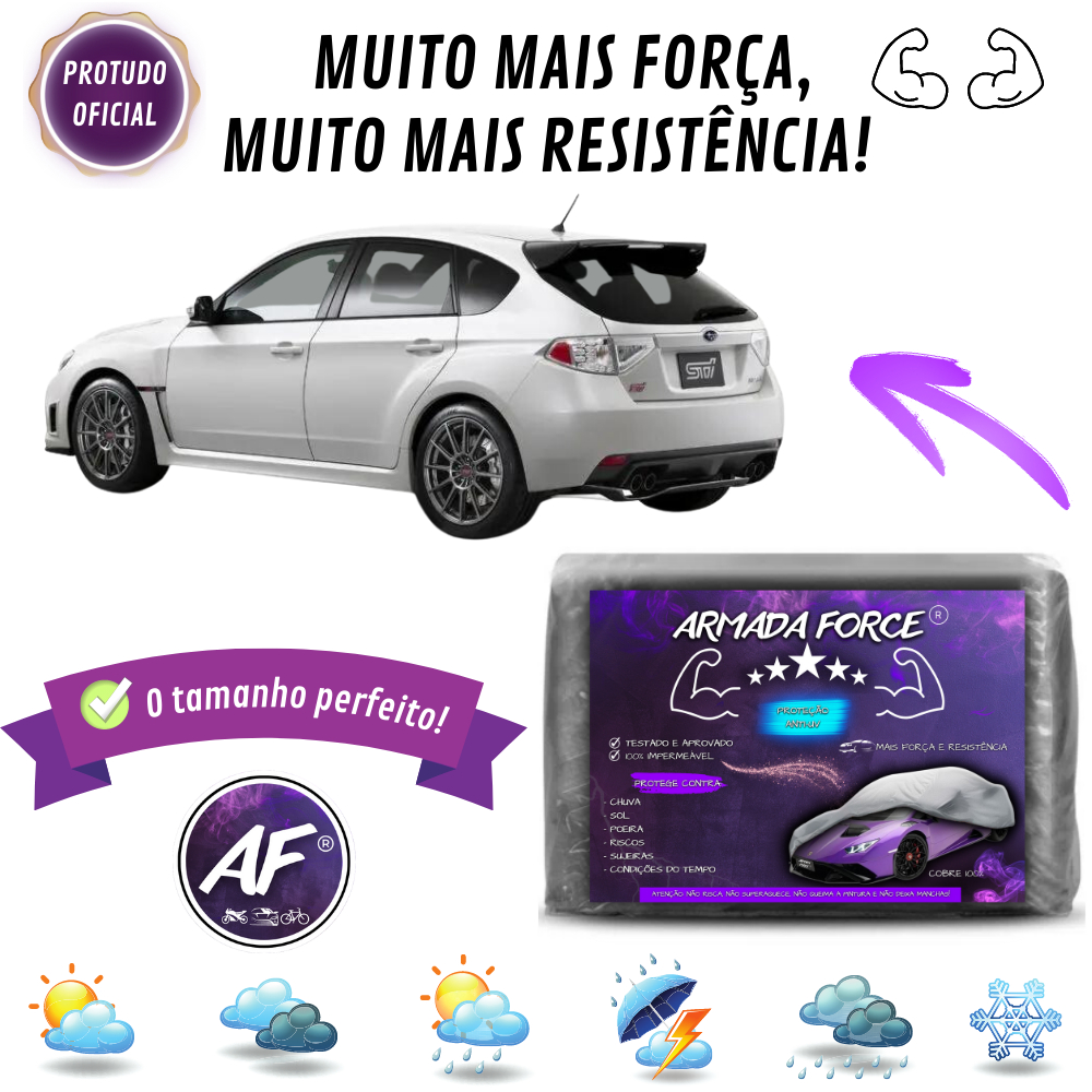 Capa Cobrir Carro SUBARU IMPREZA ARMADA FORCE Impermeável 100% Sem Forro Protege Sol Chuva Poeira Capa Proteção Automotiva Anti-UV