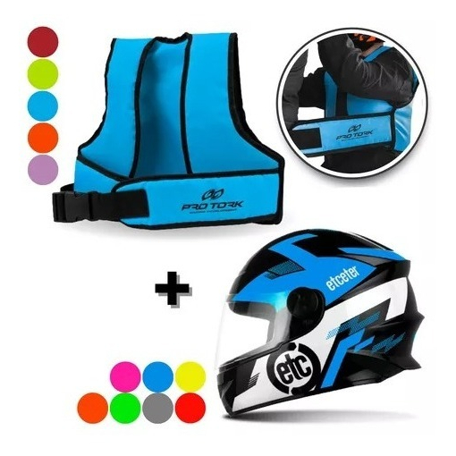 Capacete Moto Infantil Criança e Colete Cinto Segurança Menino Menina Kids Garupa Seguro em Oferta na Shopee