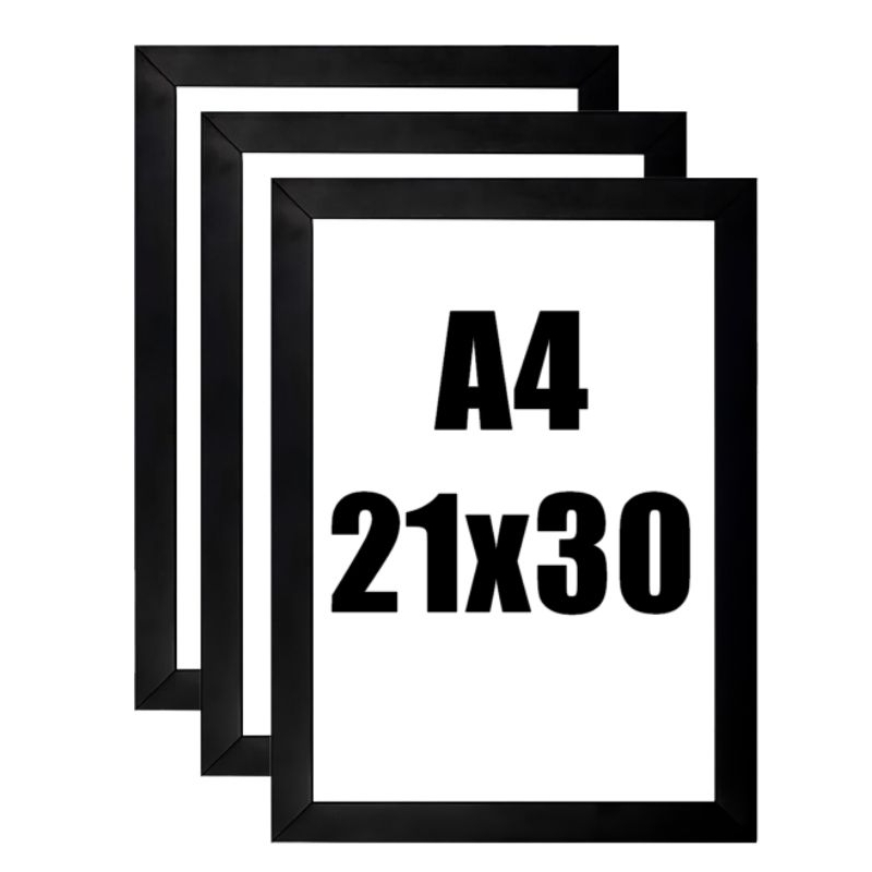 Kit 3 molduras Para Quadros A4 30X21 acompanha Fundo eucatex e Acetato em Oferta na Shopee