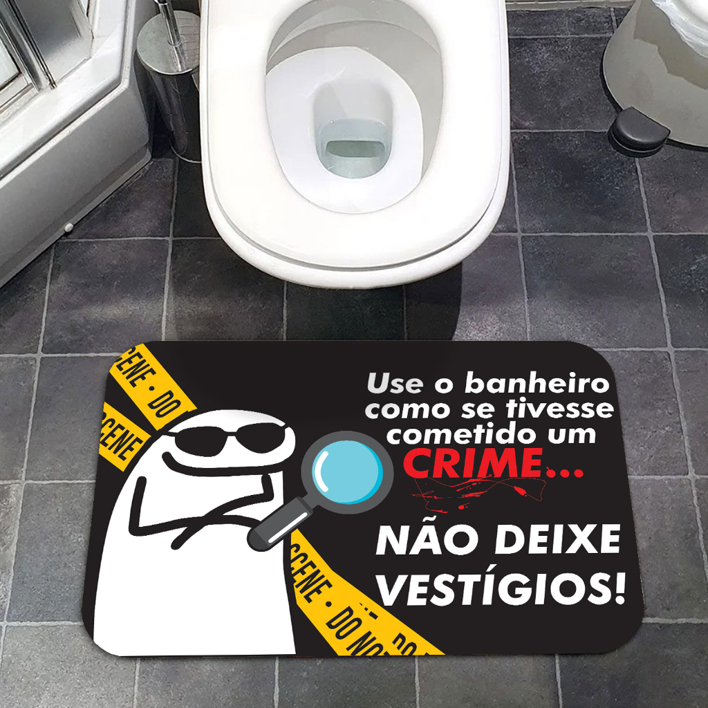 Tapete Decorativo Para Porta Antiderrapante Borracha Engraçado  - 34X60 - 2mm - FLORK NÃO DEIXE VESTÍGIOS em Oferta na Shopee
