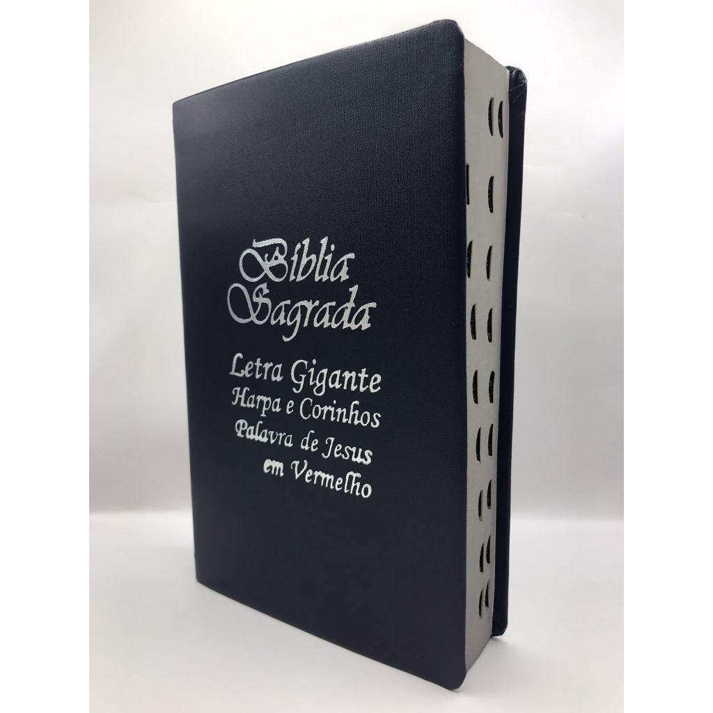 Bíblia Sagrada Tamanho Grande com Harpa Palavras de Jesus em Vermelho Capa Azul em Oferta na Shopee