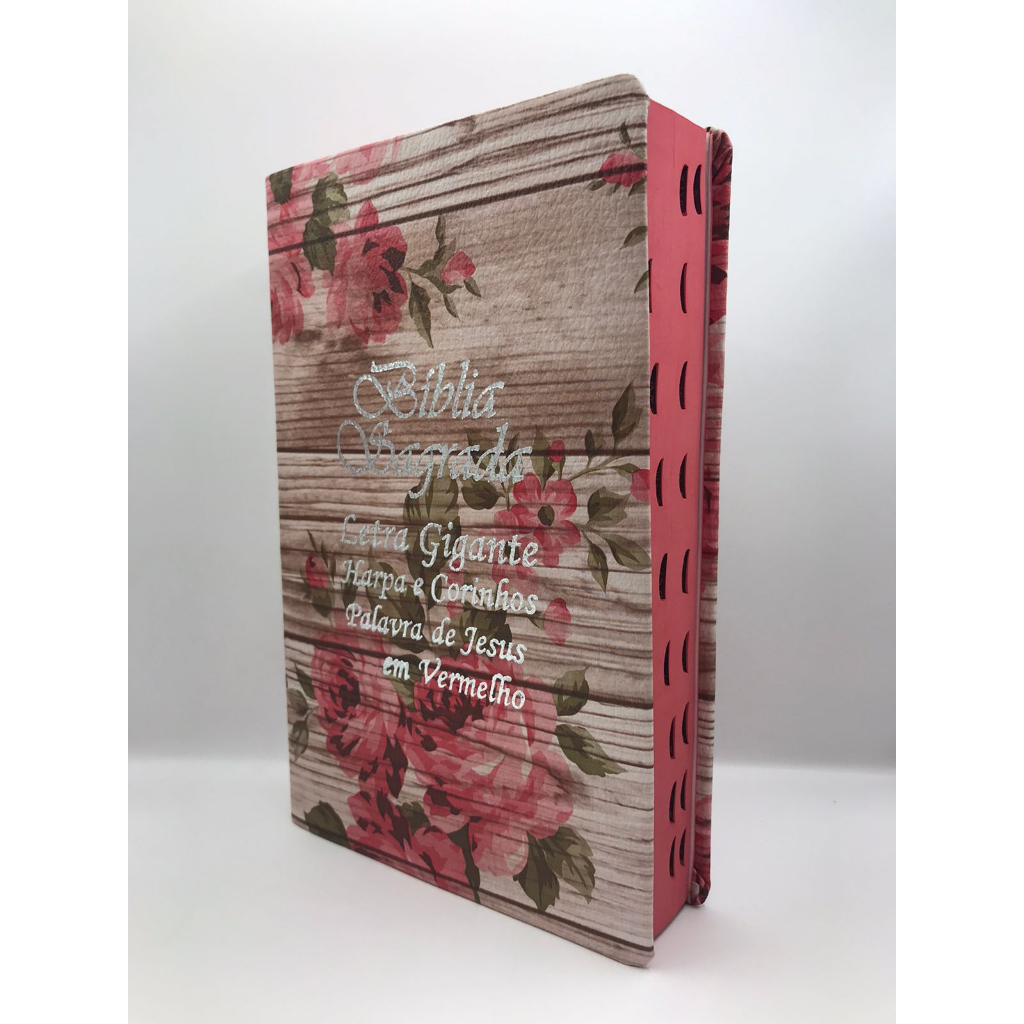 Bíblia Sagrada Tamanho Grande com Harpa Palavras de Jesus em Vermelho-capa Romantic em Oferta na Shopee