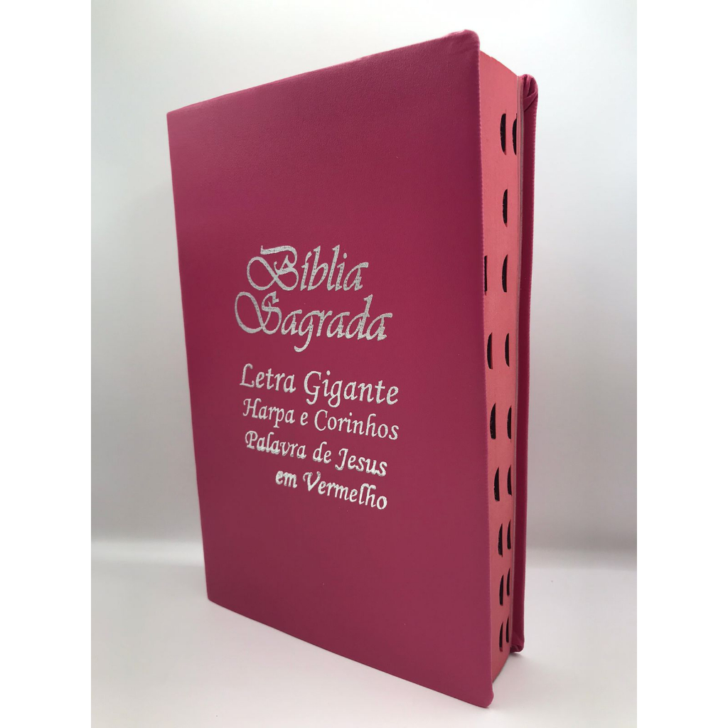 Bíblia Sagrada Tamanho Grande com harpa palavras de Jesus em vermelho-cedro pink em Oferta na Shopee