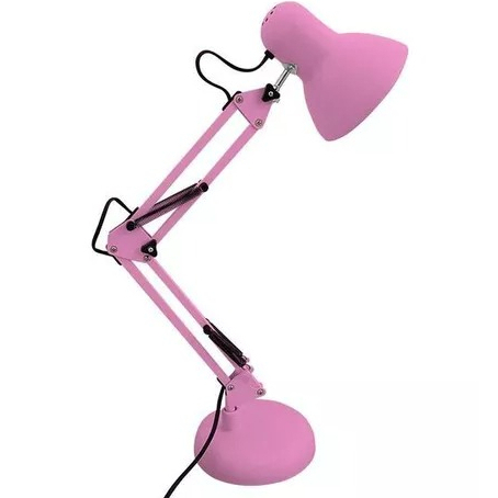 Luminária de Mesa Pixar Articulada Regulável Abajur de Mesa Garra Rosa