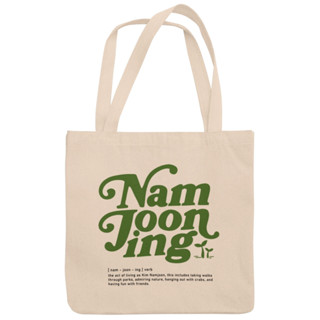 Bolsa Sacola Ecobag Com e Sem Zíper Musica BTS Namjooning 100% Algodão Arte.305