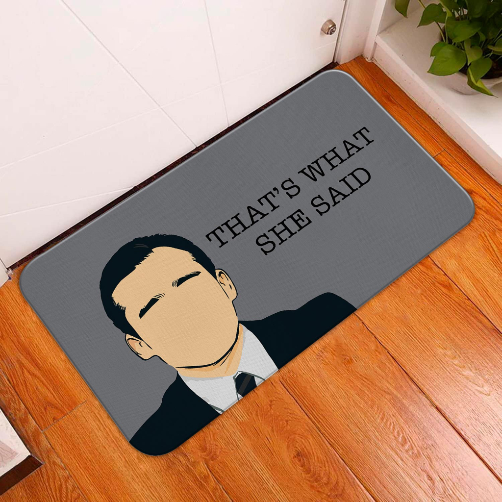 TAPETE PARA PORTA DECORATIVO - 34X60 - 2mm - THE OFFICE THATS WAHT SHE SAID em Oferta na Shopee