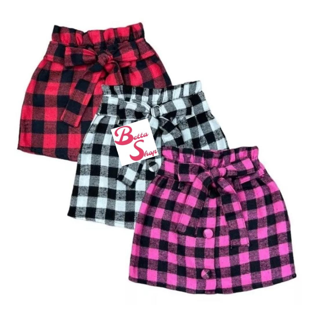 Saia Xadrez Blogueirinha Mini Diva Infanto Juvenil em Oferta na Shopee
