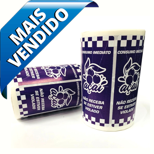 LACRE DELIVERY AÇAI 400 unds ADESIVO SEGURANÇA IFOOD ETIQUETA RAPPI