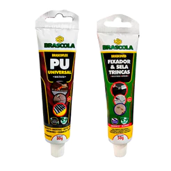 Cola Adesivo Silicone Pu Universal E Sela Trinca 50G - 80G Pequena Reparos Uso Geral Profissional