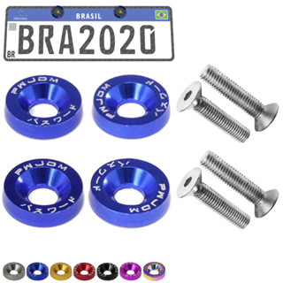Parafuso De Placa Para Carro Kit 4x Anilha Em Alumínio