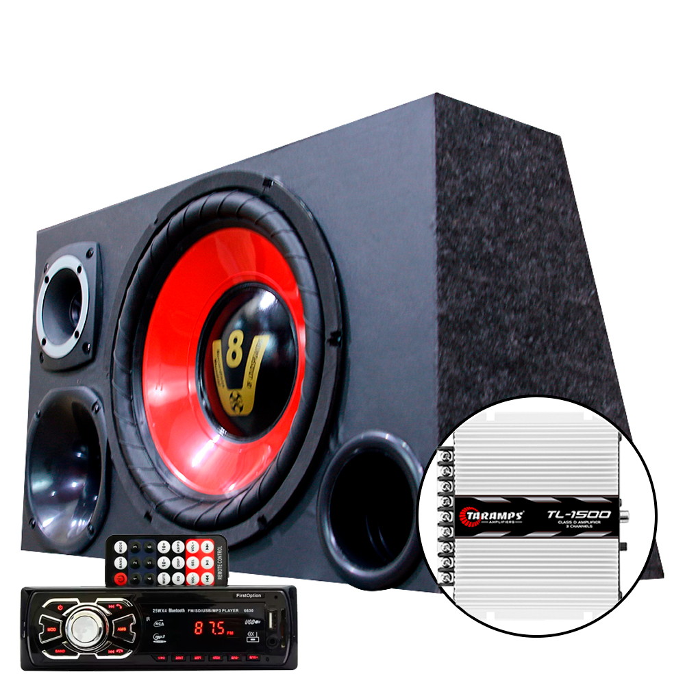 Caixa Trio Automotivo Completa Radio Fm Bluetooth Pen Drive usb Modulo Amplificador em Oferta na Shopee