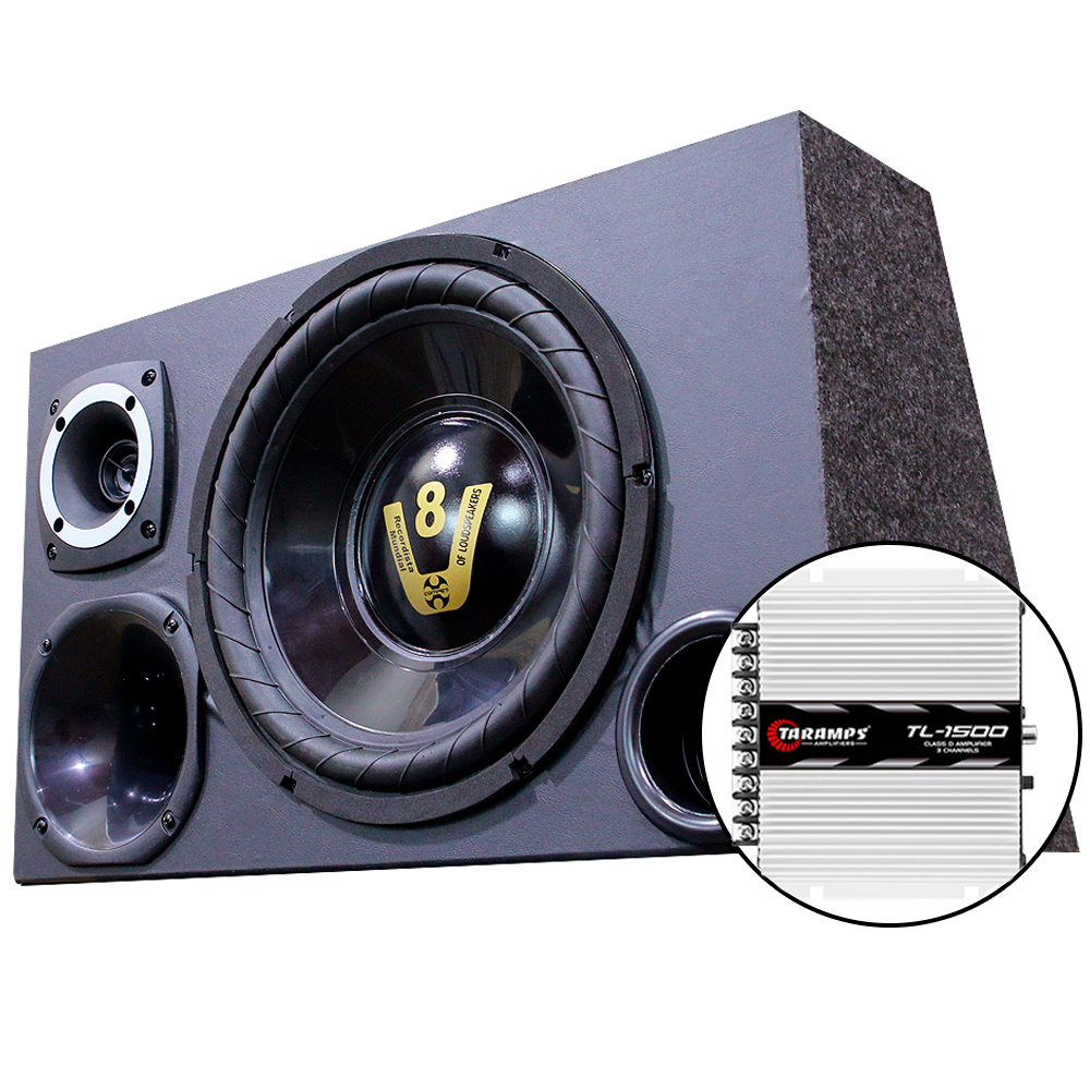 Caixa Trio Som Carro Automotivo Subwoofer 12 Completa Amplificada Selada + Modulo Amplificador em Oferta na Shopee
