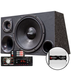 Kit Som Caixa Trio Sub 12 Leson Aparelho Bluetooth Modulo Amplificador Falcon 500.4