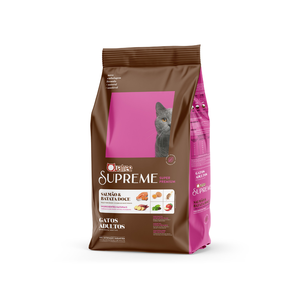 Ração Quatree Supreme Gato Adulto Salmão 10,1 kg em Oferta na Shopee