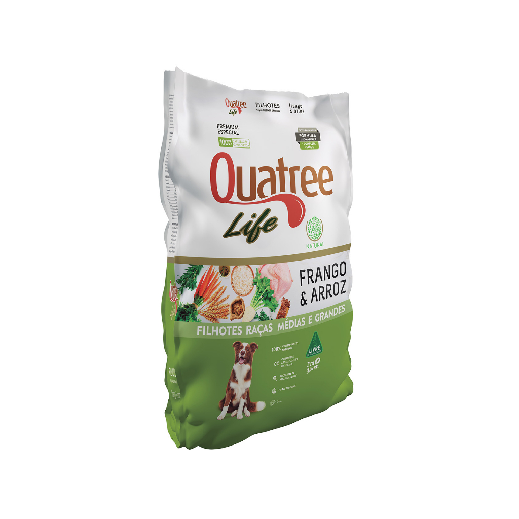 Ração Quatree Life Filhote Raça Média Grande 15 kg