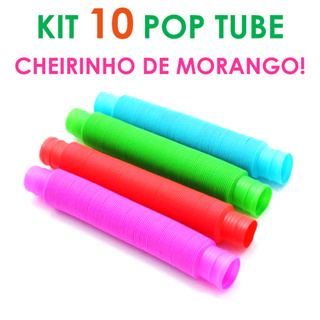 Kit 10 unidades POP TUBE 14cm Tubo Fidget Toy Sensorial Descompressão Anti Stress em Oferta na Shopee