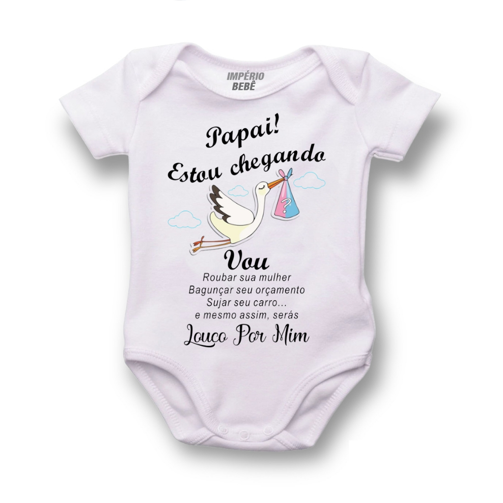 Body Do Bebê PERSONALIZADO Papai! Estou Chegando Vou Roubar Sua MULHER... em Oferta na Shopee