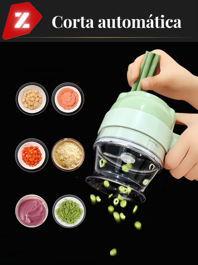 Cortador Triturador Elétrico Multifuncional Para Vegetais E Carnes Elétrico De Legumes 4 E...