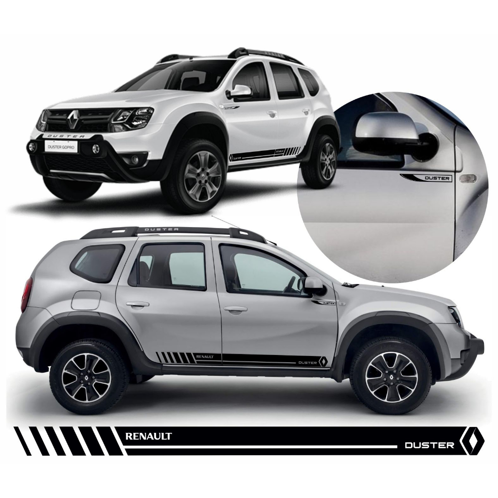 Kit 5 Faixa Lateral Adesivos Renault Duster Sport Acessório Tuning Sticker